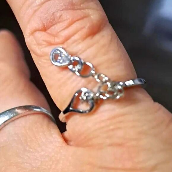 Retro water drop pinky/knuckle ring - Picture 6 of 12